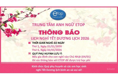 LỊCH NGHỈ TẾT DƯƠNG LỊCH 2026
